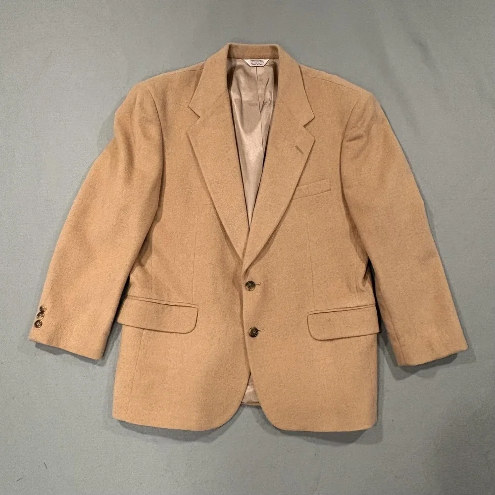 Vintage‎ Hunt Valley Blazer Mens 42 Beige Camel Hair Sport Coat Jacket